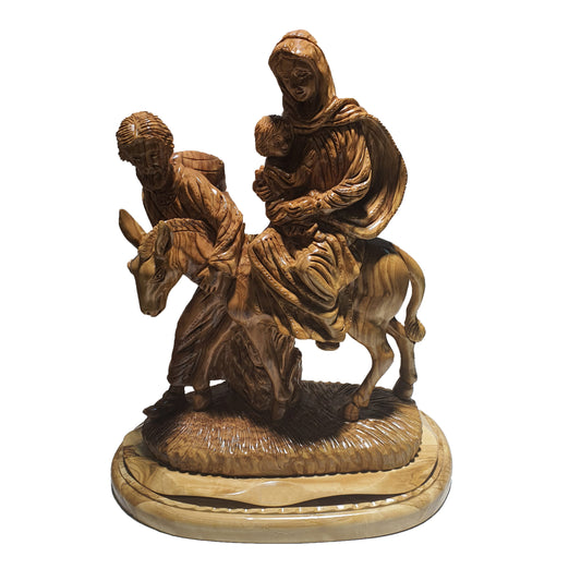 Flight to Egypt - The Holy Family - Olive Wood