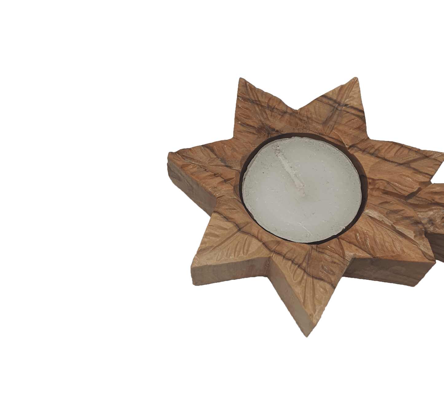 Star of Bethlehem - Candle Holder  - Olive Wood