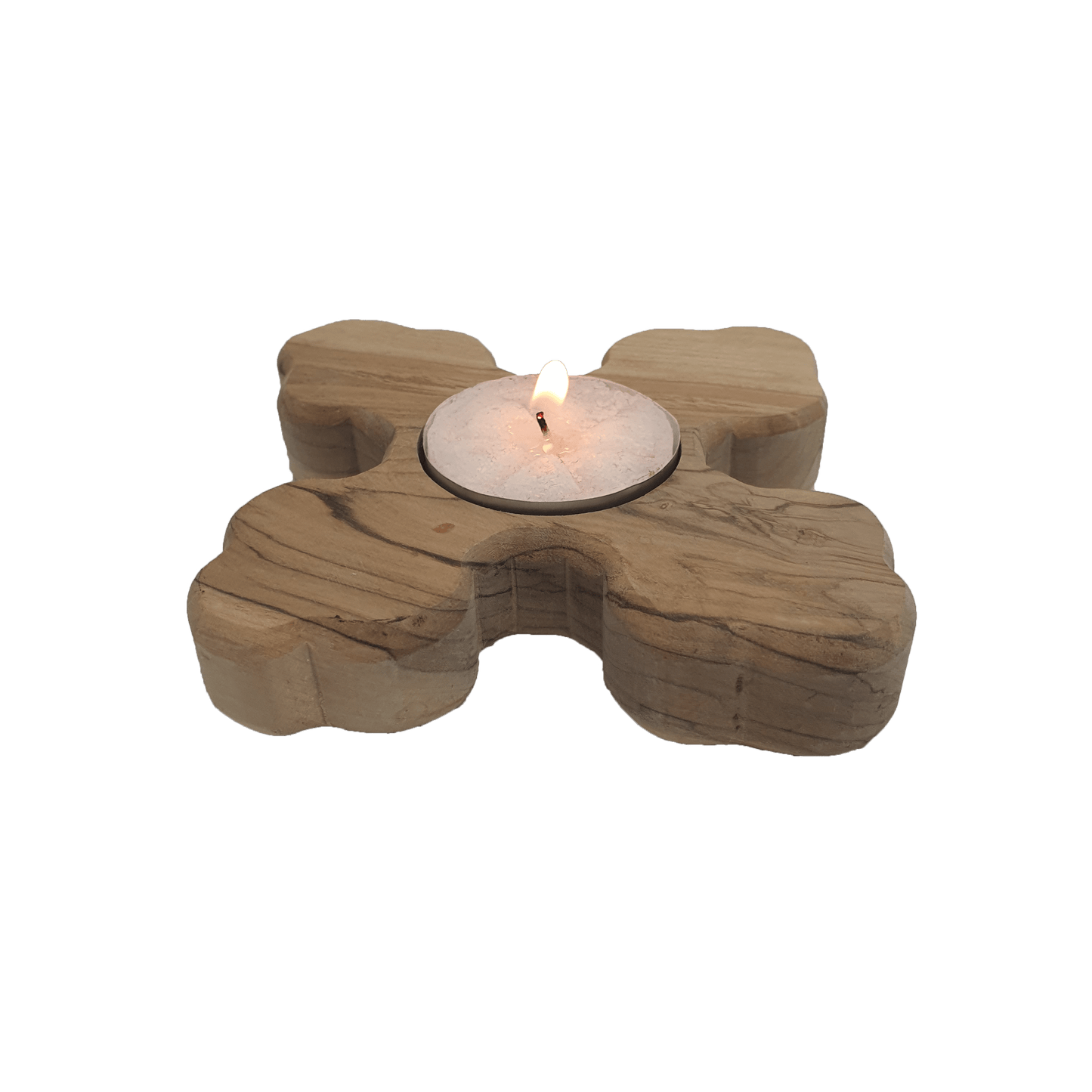 Jerusalem Cross - Candle Holder - Olive Wood