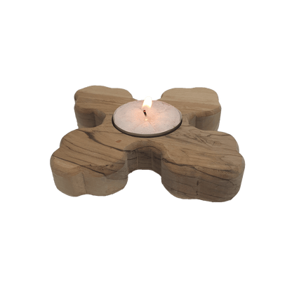 Jerusalem Cross - Candle Holder - Olive Wood