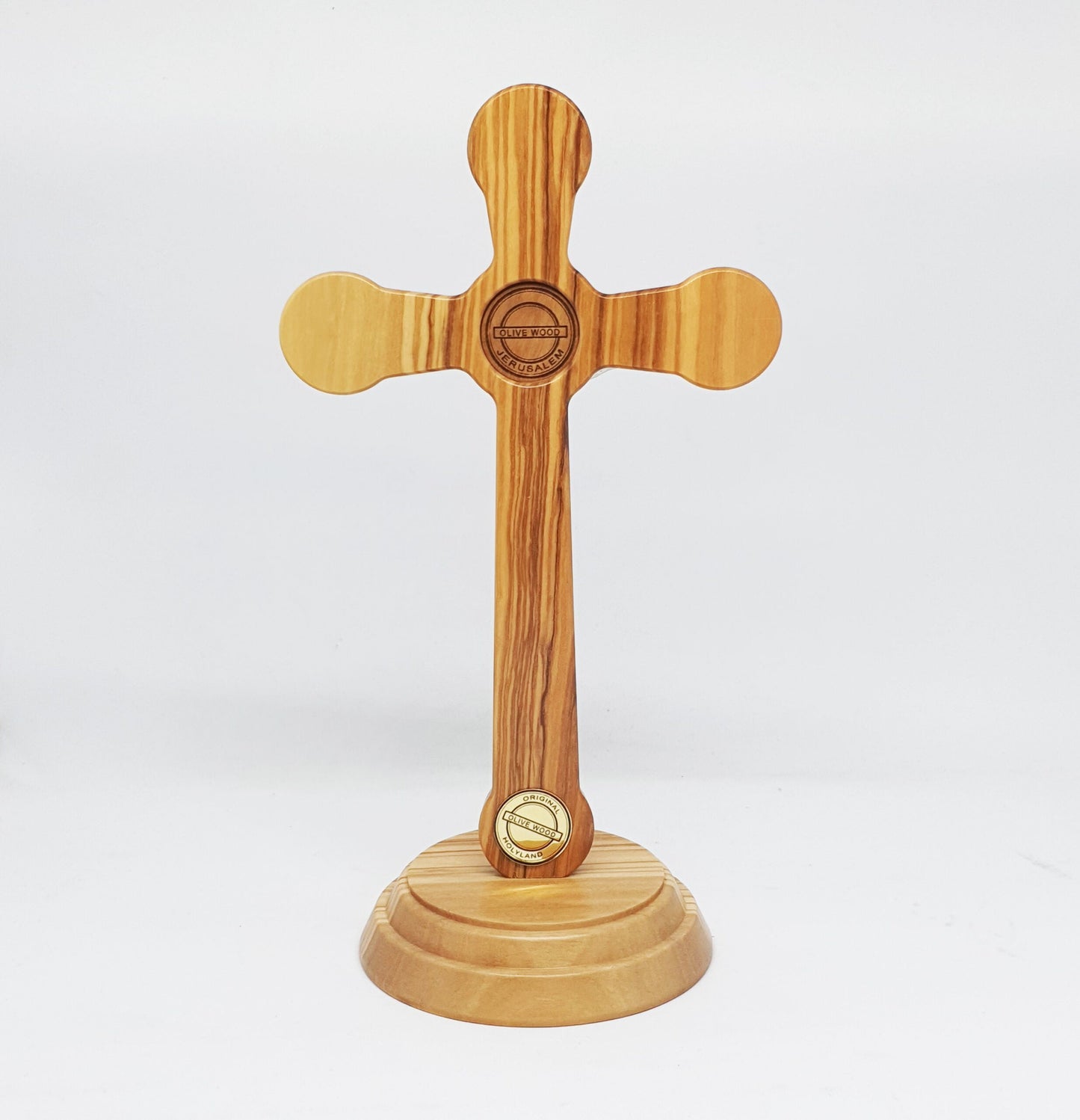 Crucifix Jesus on Stand - Olive Wood & Silver