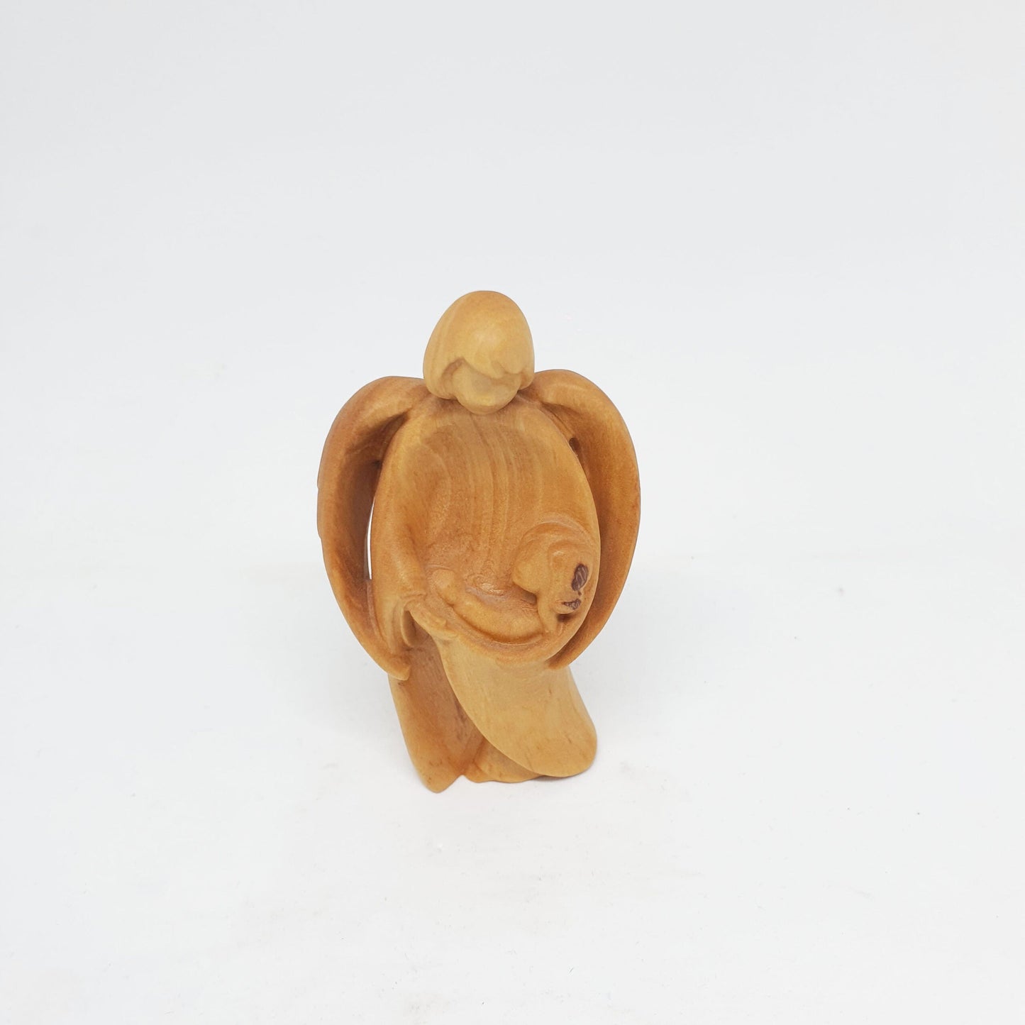 Angel with Baby Jesus - Olive Wood