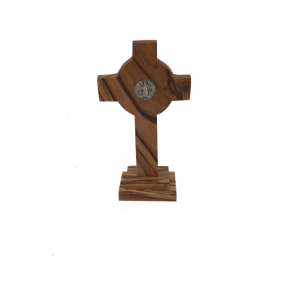 Crucifix Cross w/ Saint Benedict - Olive Wood