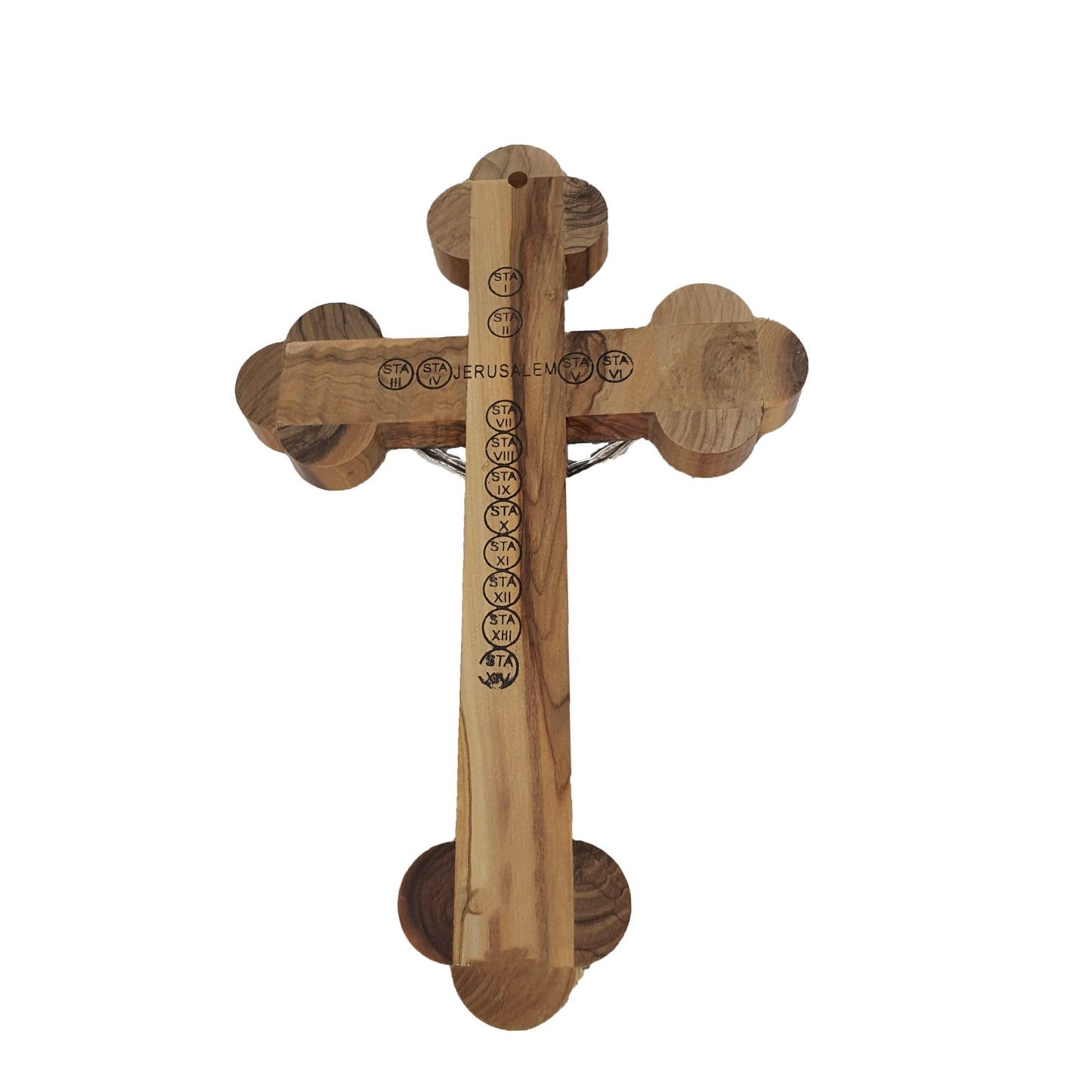 Budded Crucifix w/ 4 Holy Samples - Mother of Pearl & Olive Wood