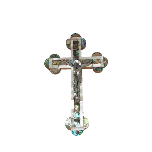 Budded Crucifix - Mother of Pearl & Olive Wood