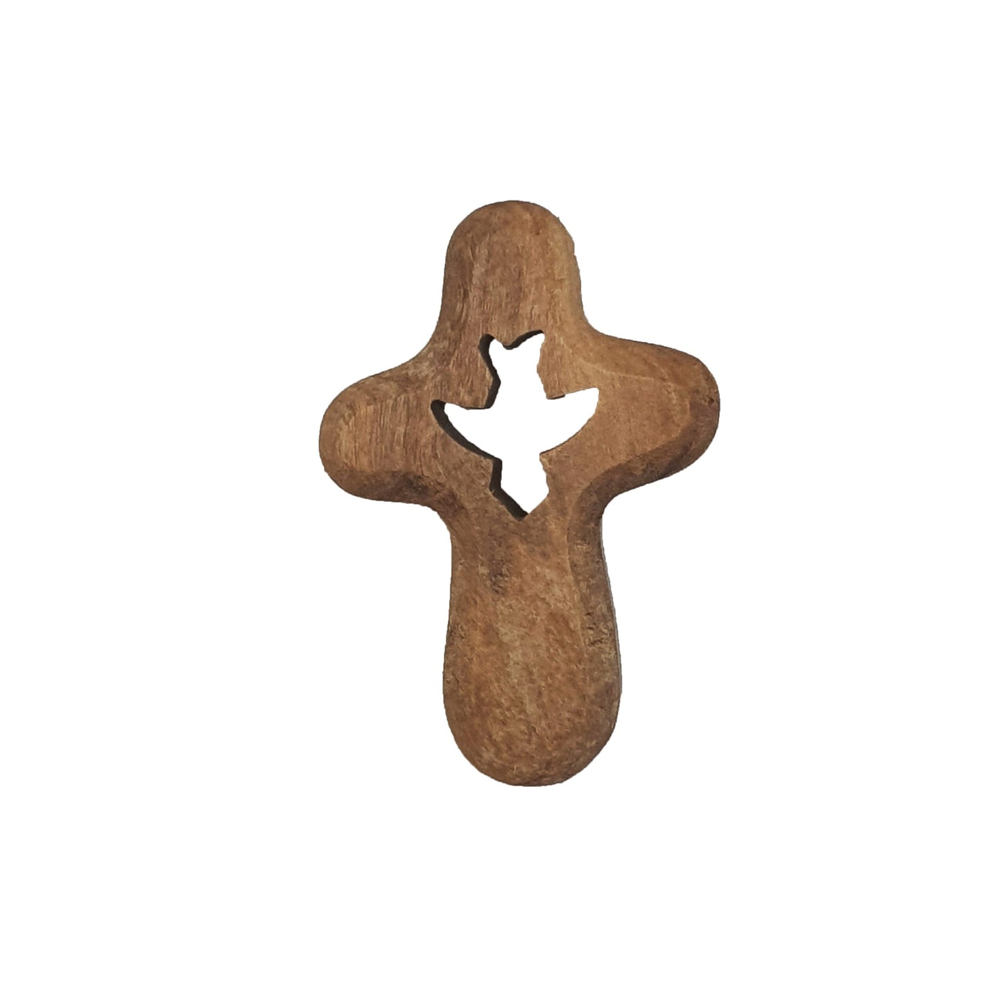 Comfort Cross - Holding Cross - Dove Engraved - Olive Wood