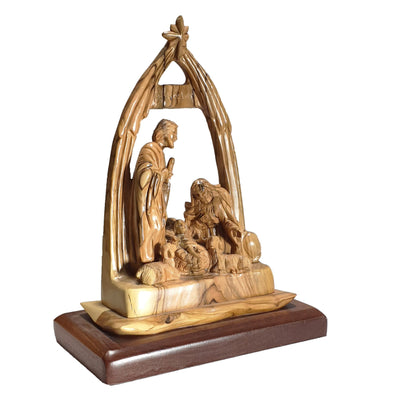 The Holy Family with Star of Bethlehem - Nativity Scene - Olive Wood