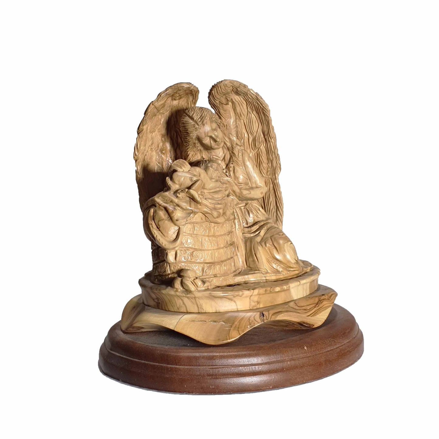 Guardian Angel with Baby Jesus - Artist Olive Wood Statue