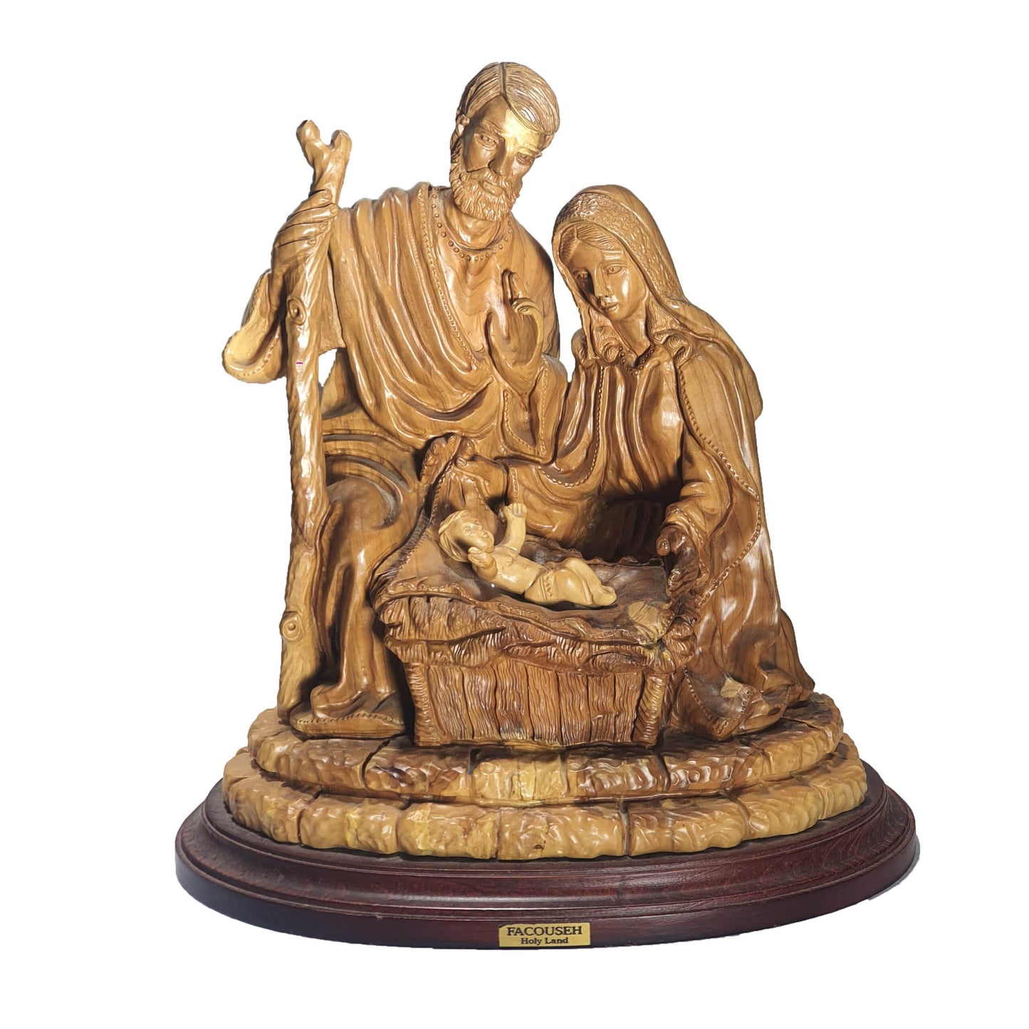 Nativity Scene - The Holy Family - Modern Style Olive Wood