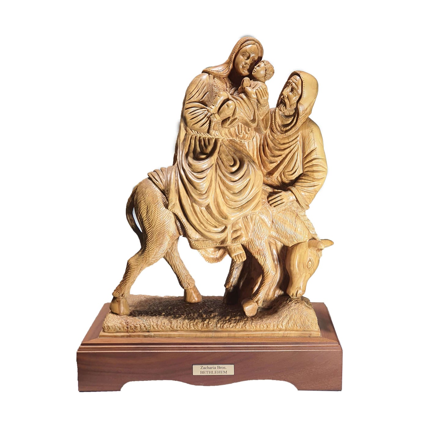 Flight to Egypt - The Holy Family - Olive Wood