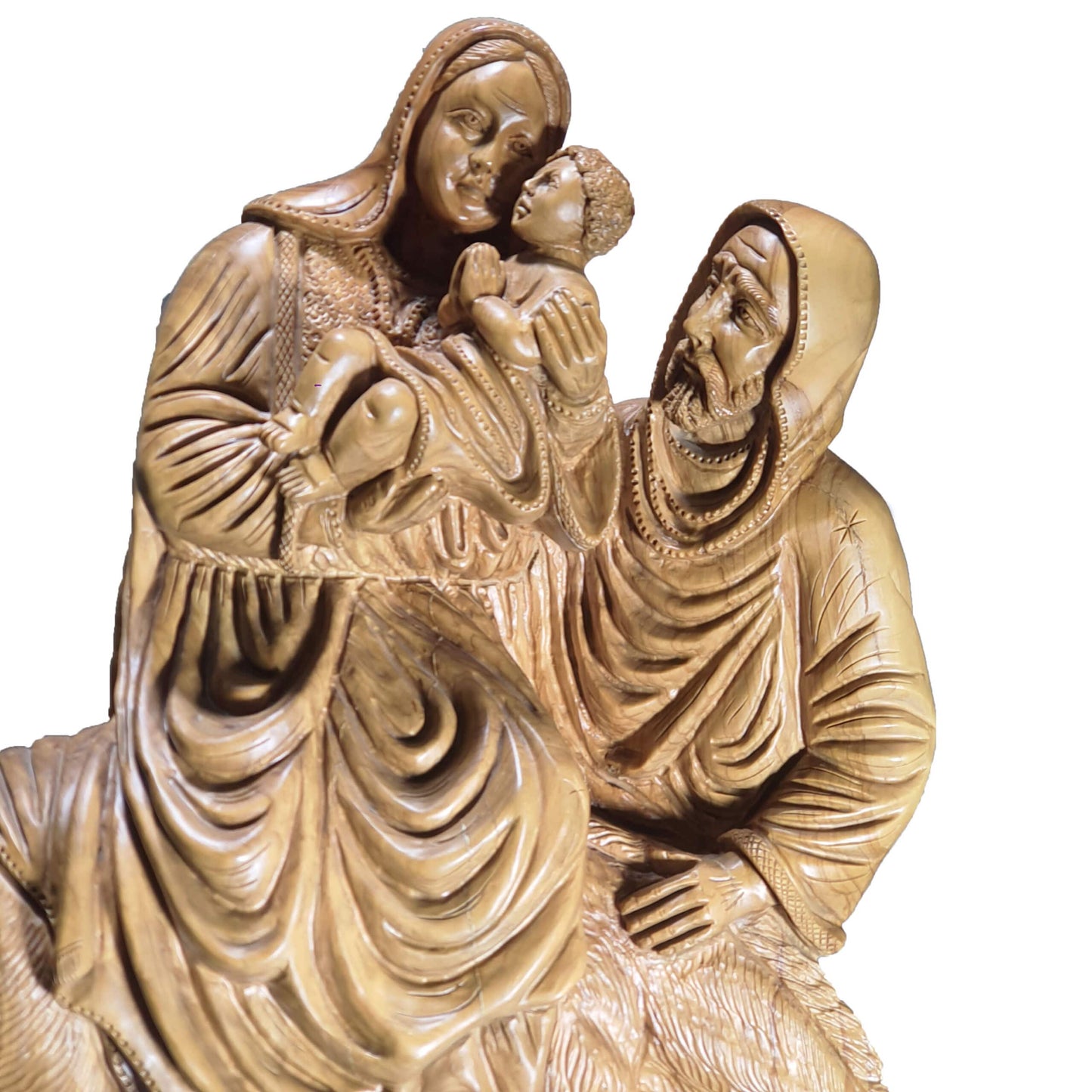 Flight to Egypt - The Holy Family - Olive Wood