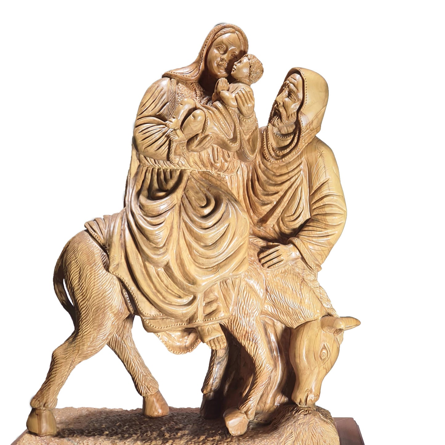 Flight to Egypt - The Holy Family - Olive Wood