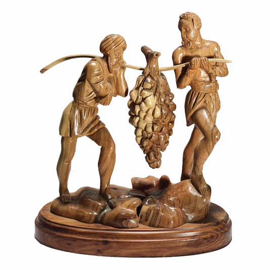 Joshua and Caleb - Olive Wood Handmade Statue