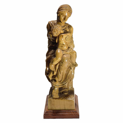 Virgin Mary Holding Baby Jesus - Handcrafted Olive Wood