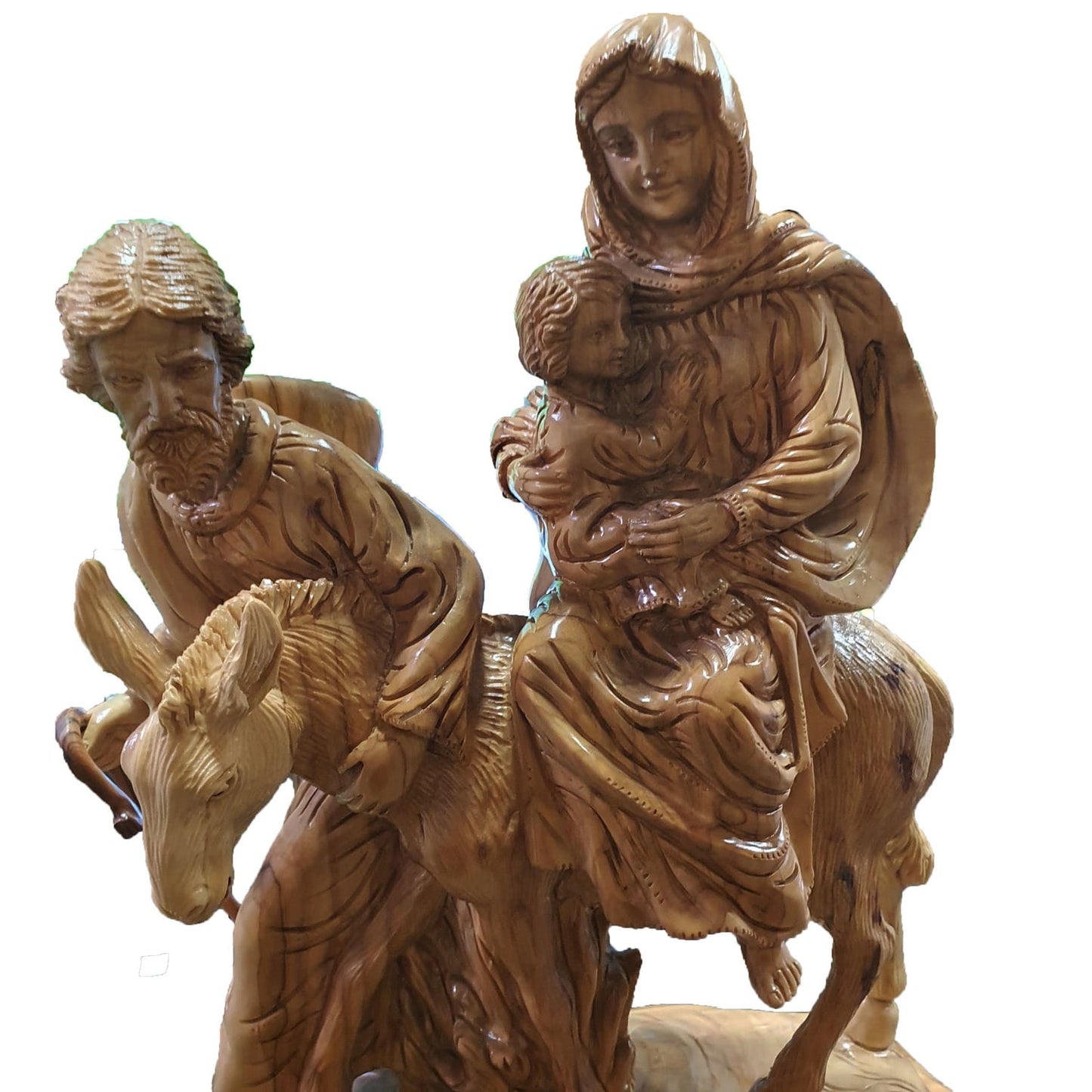 Flight to Egypt - The Holy Family - Olive Wood