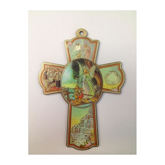 Cross - Angel With Children - Wood