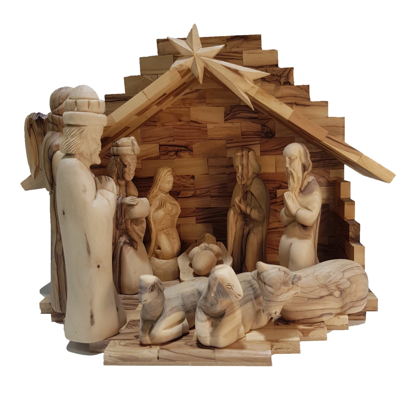 Nativity Set Special – Tiled Cave - Olive Wood