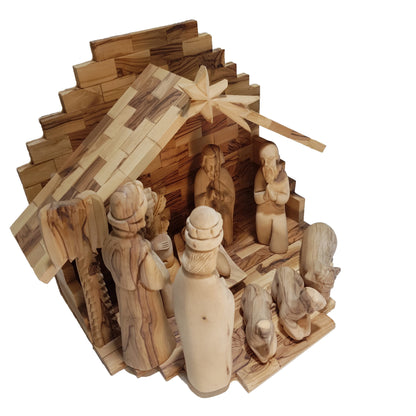 Nativity Set Special – Tiled Cave - Olive Wood