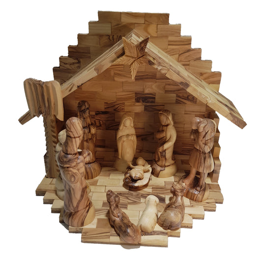 Nativity Scene Set Special W/ Bethlehem Star – Olive Wood