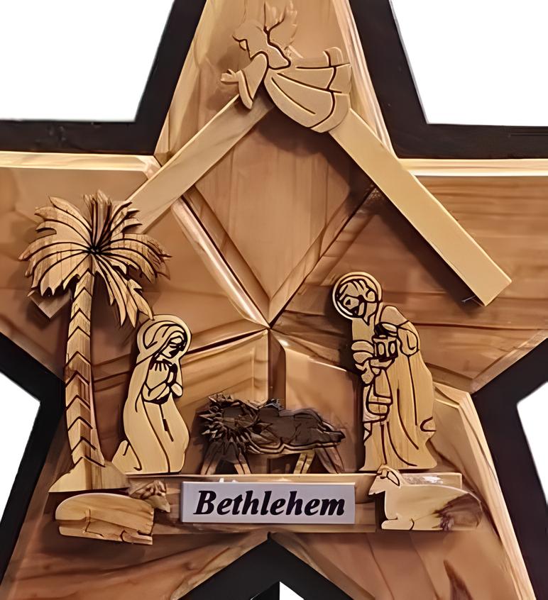 Nativity scene in Bethlehem Star - Tabletop Decor