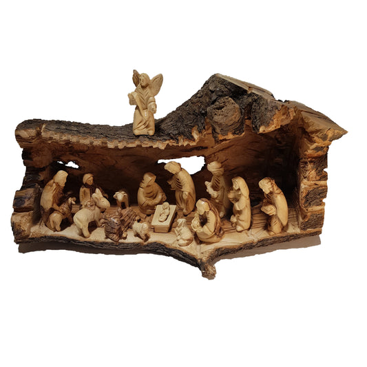 Nativity Set Special w/ Natural Cave – Olive Wood