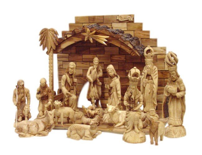 Nativity Set with Three Kings - Olive Wood