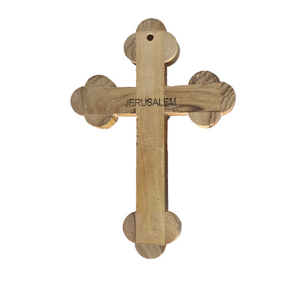 Budded Crucifix w/ 4 Holy Samples - Mother of Pearl & Olive Wood