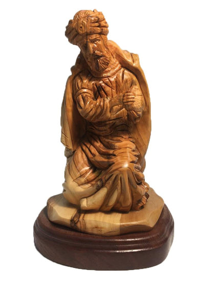 Nativity Set Natural Cave Special - Figures with Base - Olive Wood