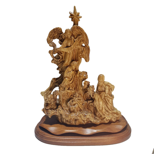 Nativity Scene with Base – Olive Wood