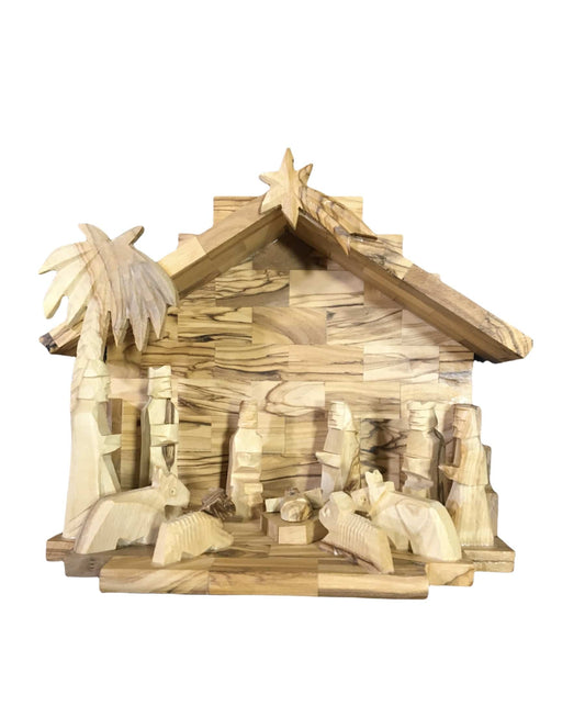 Silent Night Musical Nativity Set - Genuine Olive Wood