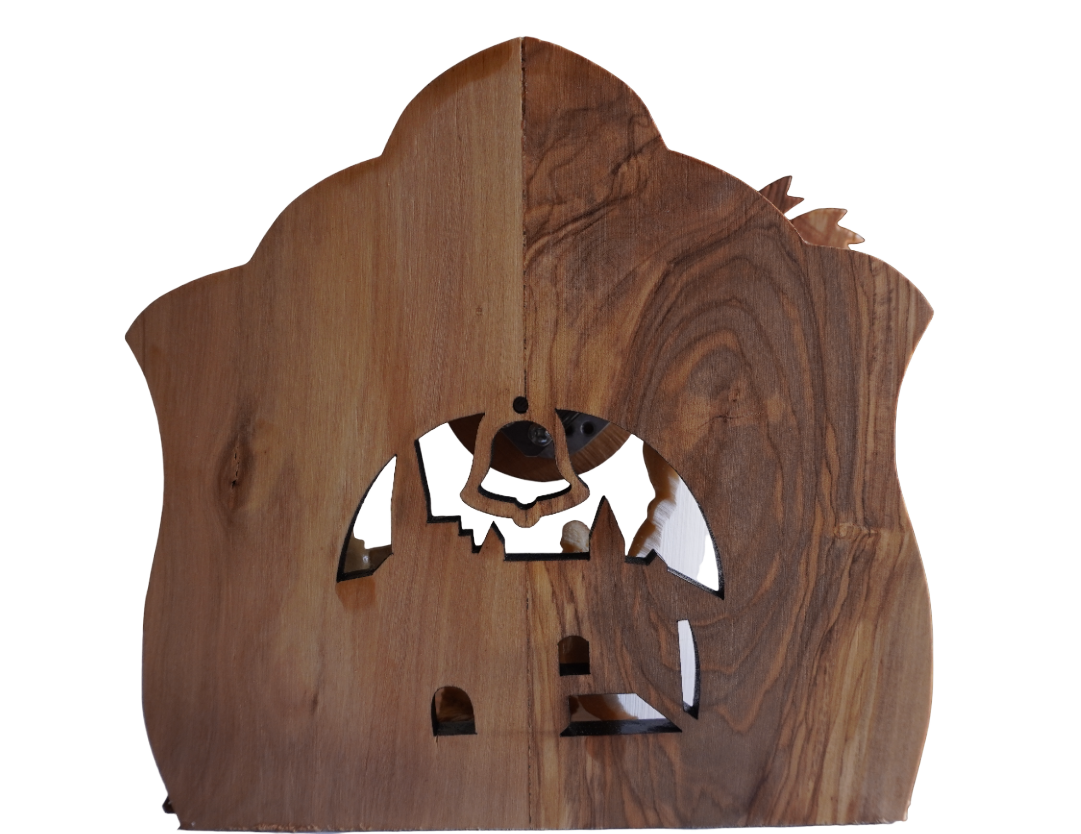 Musical Nativity Cave Set Genuine Olive Wood