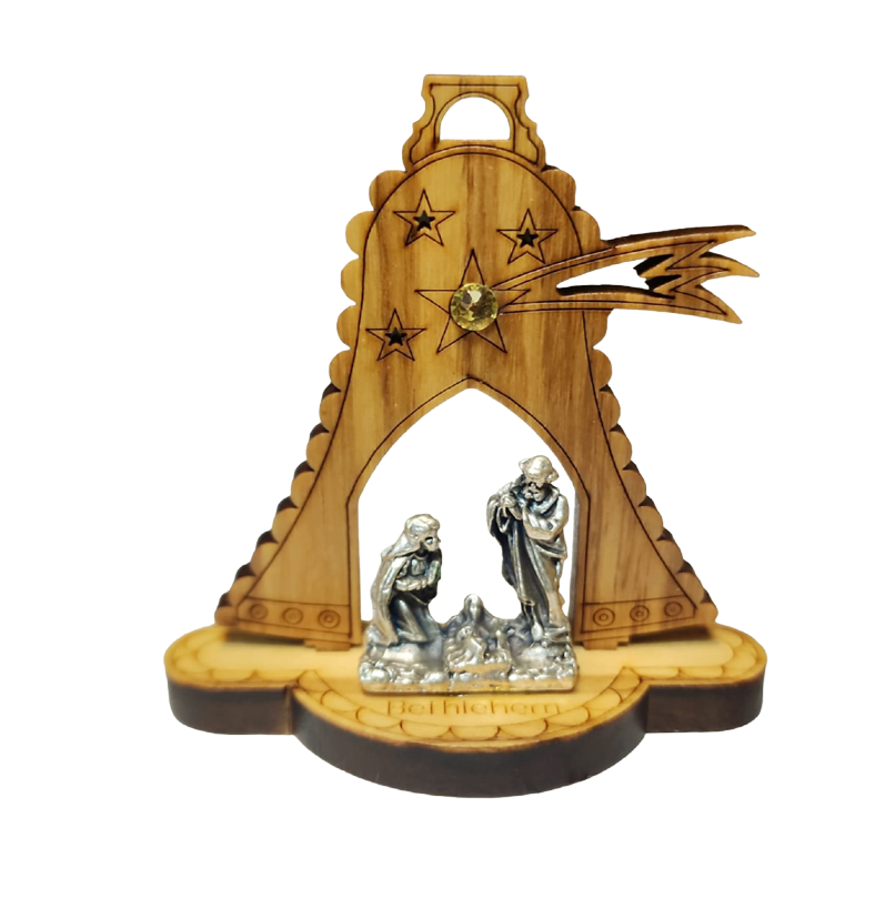 Nativity Set in a bell - High Quality Olive Wood