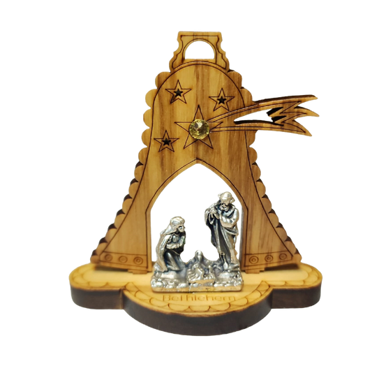 Nativity Set in a bell - High Quality Olive Wood