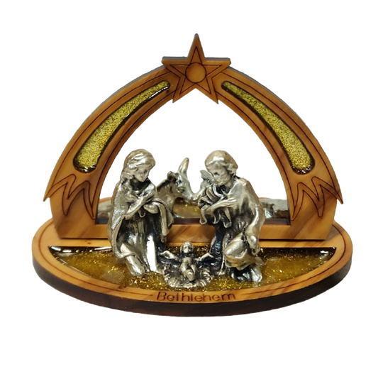 Nativity Scene Set Oval - Olive Wood Special Edition