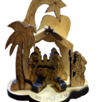 Nativity Scene with Star Ornament - Genuine Olive Wood
